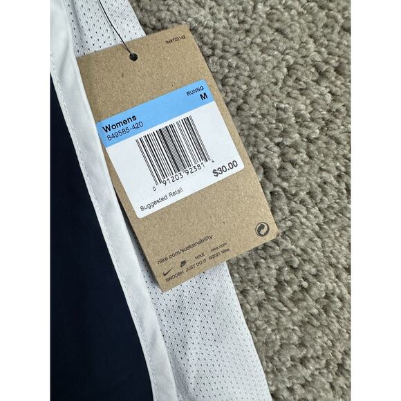 Nike Shorts Womens Medium Tempo Dri-Fit Running Blue White Lined Athletic * - Picture 5 of 15